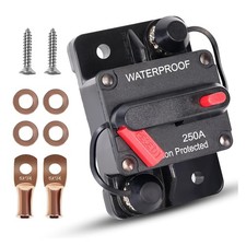 250Amp Circuit Breaker Audio Fuse 12V-48V DC Car Boat Manual Reset Switch NEW picture