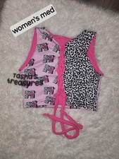 Handmade Lace Up Sexy Cute Retro Shirt Mtv Logo Hot Pink 90s 2000s Y2k  picture