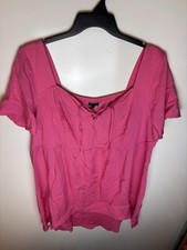 Torrid Babydoll Washable Challis Lace Up Hi Low Top Size 3 (3X) NWT picture