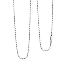 Italian Rope Chain Necklace in Rhodium Over Sterling Silver 8.69 Grams 20 Inches picture