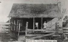 RPPC Abraham Lincoln Indiana Cabin Homestead Boyhood Home Photo Postcard J71 picture
