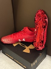 Under Armour Wisconsin Team Issued Spotlight Clone 4.0 MC Football Cleats New picture