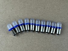 10 New Blue FROSTED Bayonet LED Lamp Light Bulbs 6v 6.3v 8v #47 #44 #1847 picture