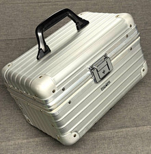 RIMOWA Silver Aluminum Hardcase Accessory Bag Case Lockable w/ Handle Latch picture