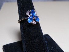 10 kt Fancy Ring  with Blue  natural stones picture