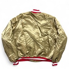 Vintage San Francisco 49ers Satin Bomber Jacket Mens XL 90s Chalk Line Gold USA picture