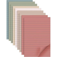(9 Pads) Lined Sticky Notes 4x6 in Post, Vintage 4 x 6 inches, Colors picture