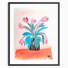 Original Abstract Botanical 9x12 Floral Painting Acrylic Wall Art Home Decor picture