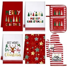 Leinuosen 8 Pcs Christmas Kitchen Decoration Set Tree Colorful picture