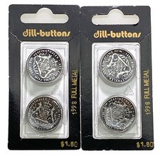 2 Dill Buttons 2 Pack Full Metal Vereinsthaler Crest 7/8” 23mm Vtg Germany picture
