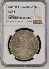 1815 PTS F Argentina Sun Face 8 Reales picture