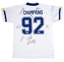RARE MULTI SIGNED LEEDS UTD 1992 CHAMPIONS SHIRT AUTOGRAPH INC STRACHAN JERSEY picture