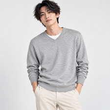 J.Crew Men's Light Blue V-Neck Long Sleeve Sweater Cozy Size Large picture