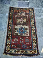 Antique Caucasian Kazak Prayer Rug 3x5 Vintage Hand Knotted Wool Tribal Area Rug picture
