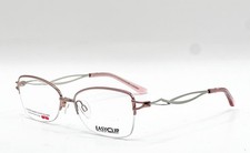 NEW EASYCLIP EC 508 010 SHINY LIGHT BROWN AUTHENTIC EYEGLASSES W/ CLIP 57-16 picture
