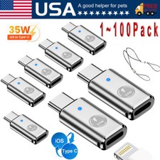 35W USB-C Male to iOS Female Adapter + lanyard For iPhone 15 Pro Max 15 Plus Lot picture