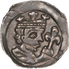 1245-1250AD Frederick II Silver Pfennig Holy Roman Empire Nuremburg Mint AU Rare picture