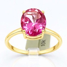 GENUINE 3.35 Cts PINK SAPPHIRE RING 10k SOLID GOLD - Free Appraisal Service -NWT picture