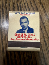 Vintage George W. Gekas Republican Campaign Matchbook Vote Political PA Unstruck picture