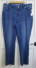 NWT Westport Ankle Jeans Womens Size 14W 36x26.5 Distressed Stretch 92-32230 picture