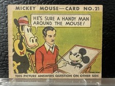 Vintage Mickey Mouse Walt Disney Bubble Gum Card No. 21 Handy Man Type 1 picture