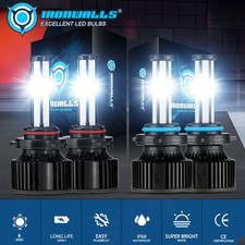 2026 6-Sides 9005 9006 LED Combo Headlight Bulbs High Low Beam White 450000LM 4x picture