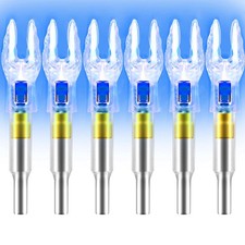 ACDSHOT 6 Pack X Lighted Nocks for Arrows with .204 .233 .244 .246 Blue picture