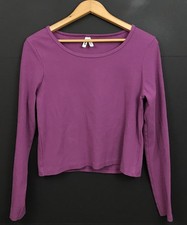 Pact Women's Organic Cotton Perfect Ribbed Cropped Long Sleeve Top Size XL picture