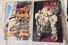 2 VINTAGE N.A.S.A. Crew Post Cards: The Original 7 and Apollo Missions picture