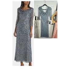 Pisarro Nights Gown in Grayish Blue Sequins Women's Size 4 New with Tags picture