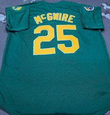 VINTAGE Mark McGwire #25 Athletics Throwback Green Sewn Stitched Jersey. picture