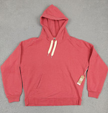 Outerknown Second Spin Hoodie Womens Medium Coral Red Oversized Fleece Pullover picture