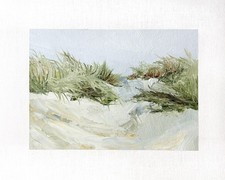 8x10 Original Oil Landscape Painting Seascape Impressionist Beach Dunes Signed picture