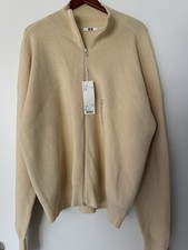 Uniqlo U Merino-Blend Full-Zip Long-Sleeve Sweater mens  XL NWT  Beige, Career picture