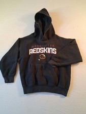 Vintage Washington Redskins Youth Hoodie Sweatshirt Size M 5/6 Black NFL 90s picture