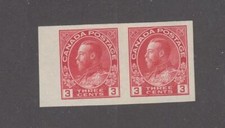 CANADA # 138 VF-MNH PAIR IMPERFS KGV ADMIRALS 3cts CARMINE picture