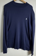 Polo Golf Ralph Lauren Long Sleeve Shirt Mens Large Vintage Navy 90’s Pony Logo picture