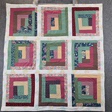Vintage Patchwork Wall Hanging Multicolored Traditional Handmade 35