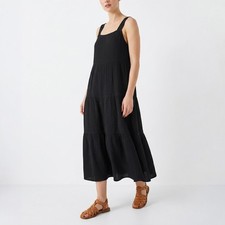 NWT Eileen Fisher Organic Cotton Lofty Gauze Tiered Dress, PP-3X picture
