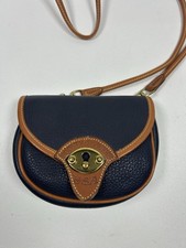 VTG DOONEY & BOURKE Cavalry Crossbody Navy All Weather Leather USA picture