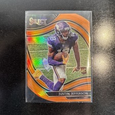 2020 Panini Select Justin Jefferson #361 Orange Prizm Die-Cut Field Level rookie picture