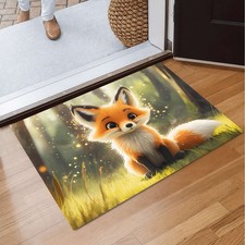 Cute Little Fox Pattern Floor Mat Rug Non-Slip Quick Dry Doormat Home Decor picture
