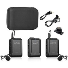 Movo WMX-1-DUO 2.4GHz Dual Wireless Lavalier Microphone System, Compatible wi... picture