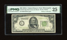 DBR 1928-A $50 DGS FRN Minneapolis Fr. 2101-Idgs PMG 25 Serial I00135332A picture