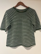 TOAST Women’s Size Small Striped Green Linen Cotton Knitted Shirt picture