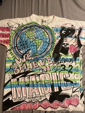 Vtg 1992 Magic Johnson We Believe in Magic ALL over print Fresh Prince Size XL picture