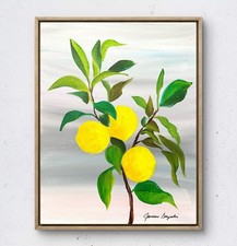 JANICEART Original Lemon Tree 11x14 Impressionist Acrylic Canvas Wall Art picture