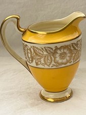 Vintage Grosvenor China Olde English Cream Pitcher Yellow Gold Floral England picture