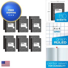 Oxford Composition Notebooks Graph Ruled 9-3/4 x 7-1/2 Black Marble 80 Sheets picture