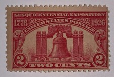 TRAVELSTAMPS: 1926-27 US Stamps Scott # 627 Liberty Bell mint, og, mnh , 2 cents picture
